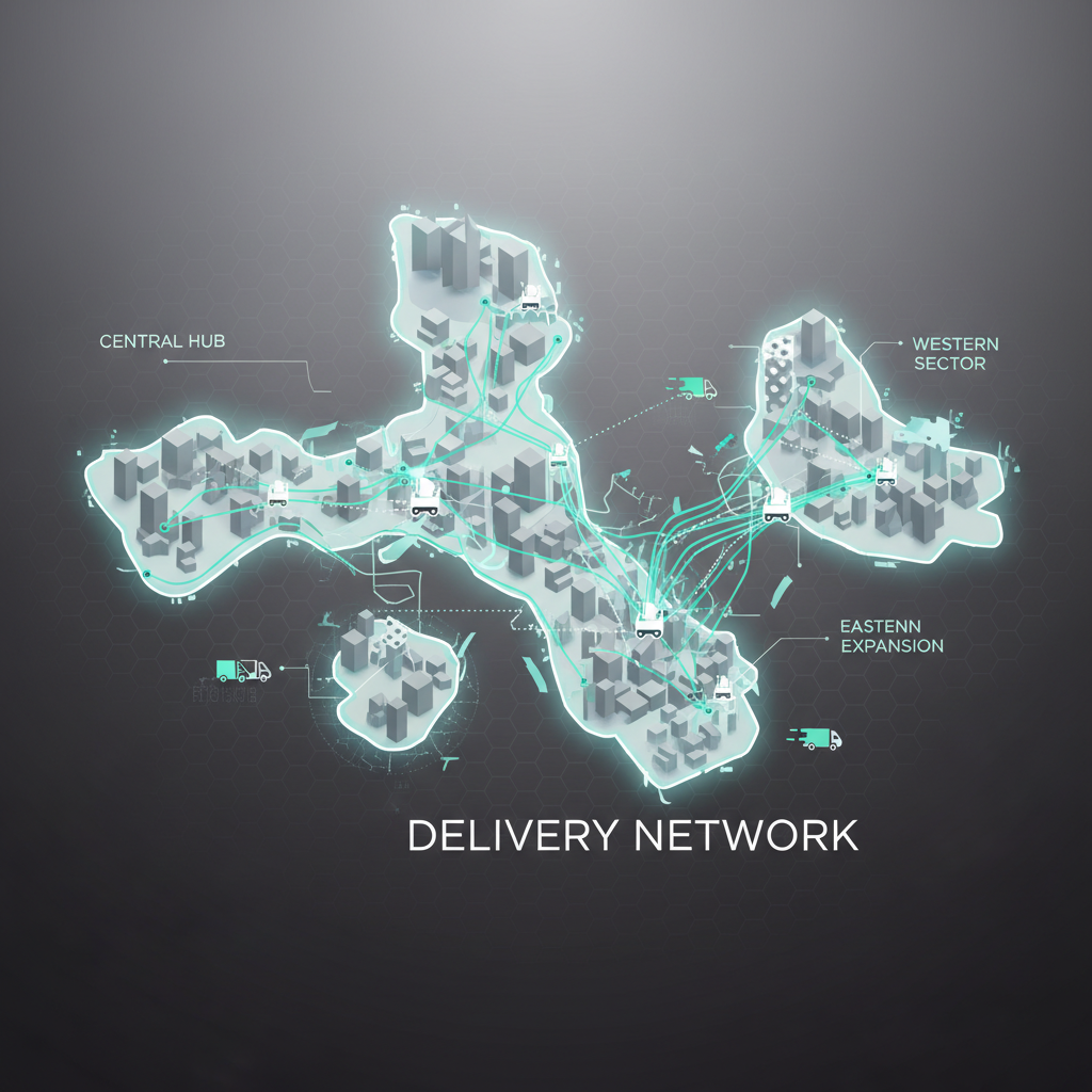 Service area map illustration
